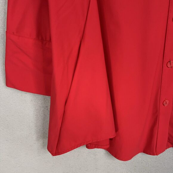 IC Collection Shirt Womens Small Red Tunic Connie K Artsy Eclectic Made in USA - Picture 7 of 16